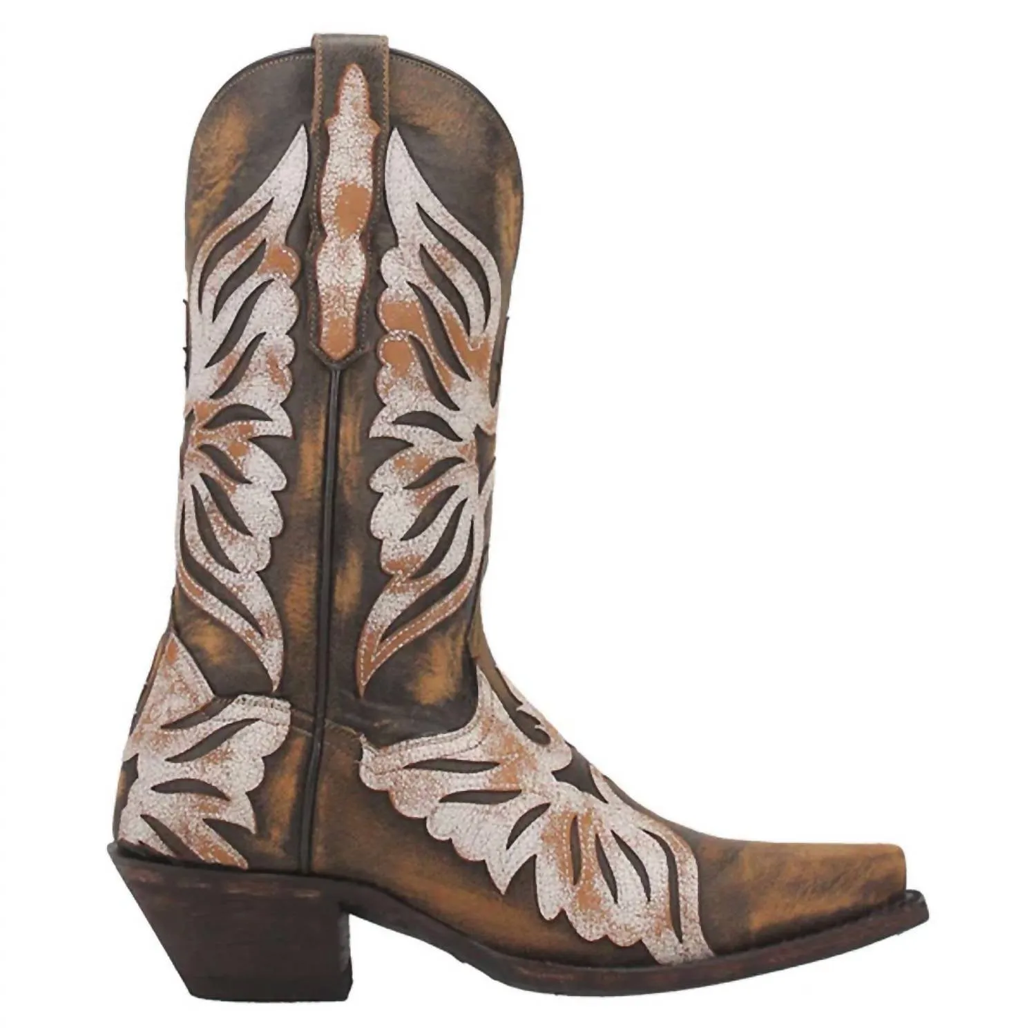 Women's Leather Western Cowboy Boots In Brown