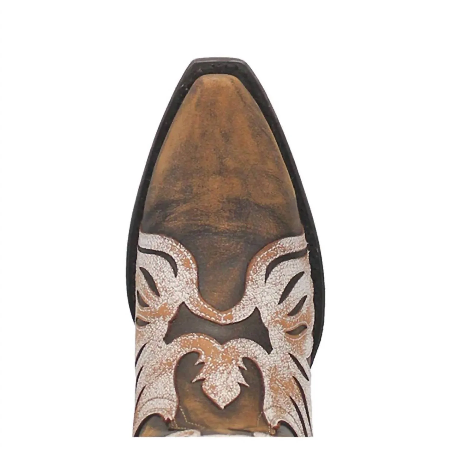 Women's Leather Western Cowboy Boots In Brown