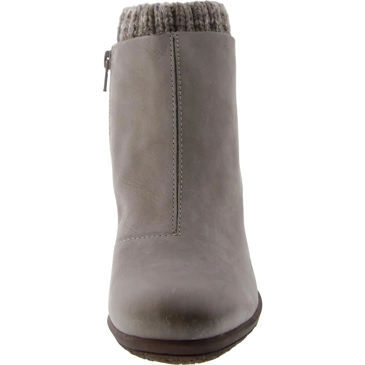 Womens Leather Zipper Ankle Boots
