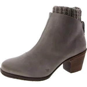 Womens Leather Zipper Ankle Boots