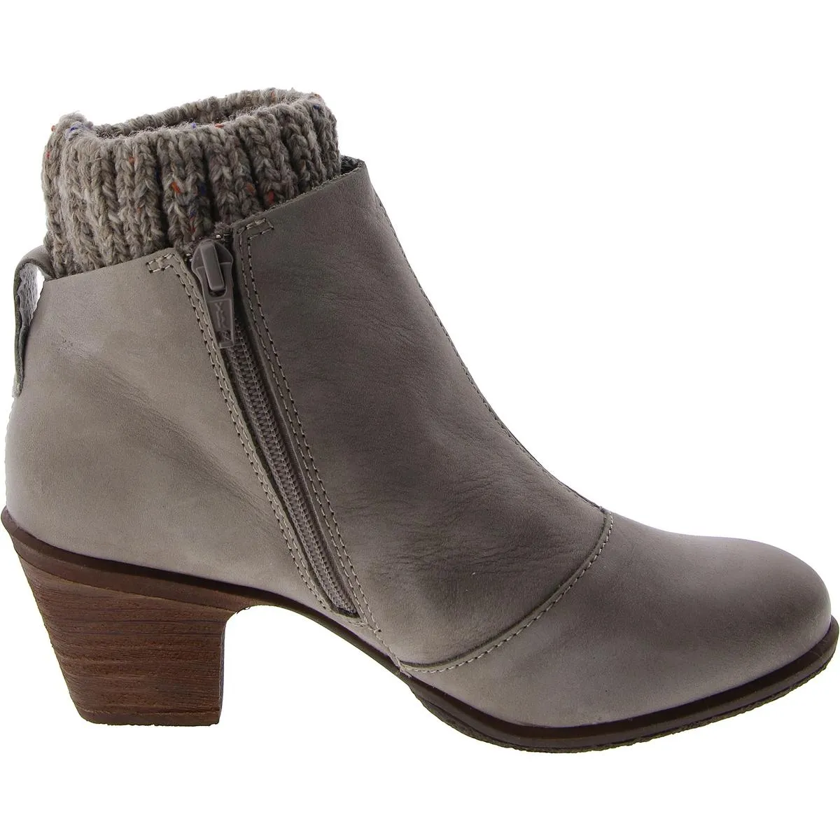 Womens Leather Zipper Ankle Boots