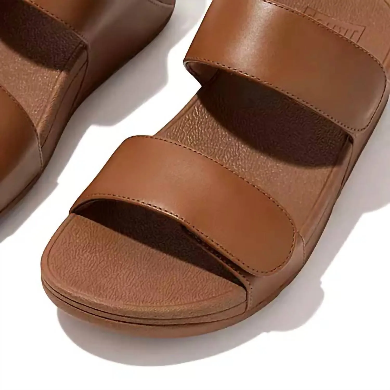 Women's Lulu Adjustable Leather Slide In Light Tan