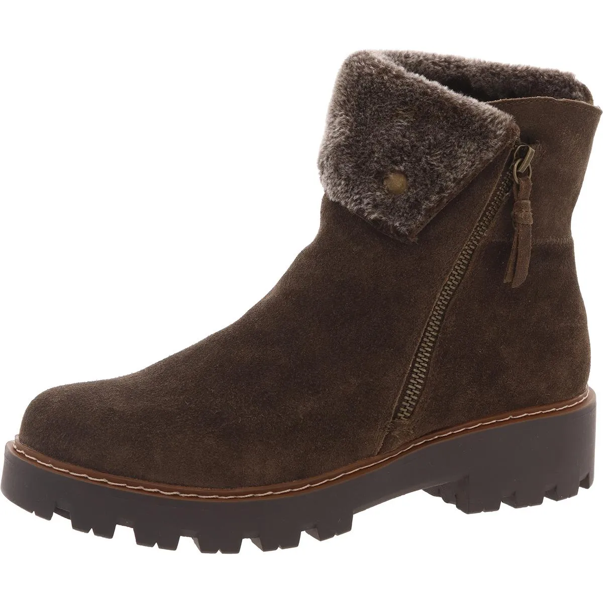 Womens Man Made Block Heel Mid-Calf Boots