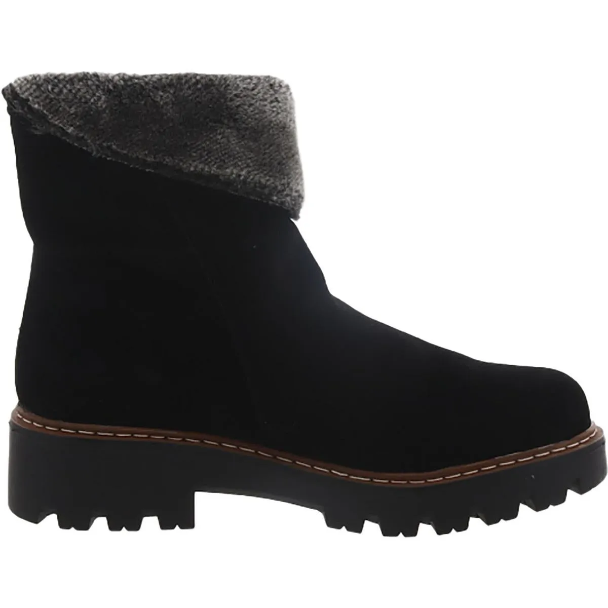 Womens Man Made Block Heel Mid-Calf Boots