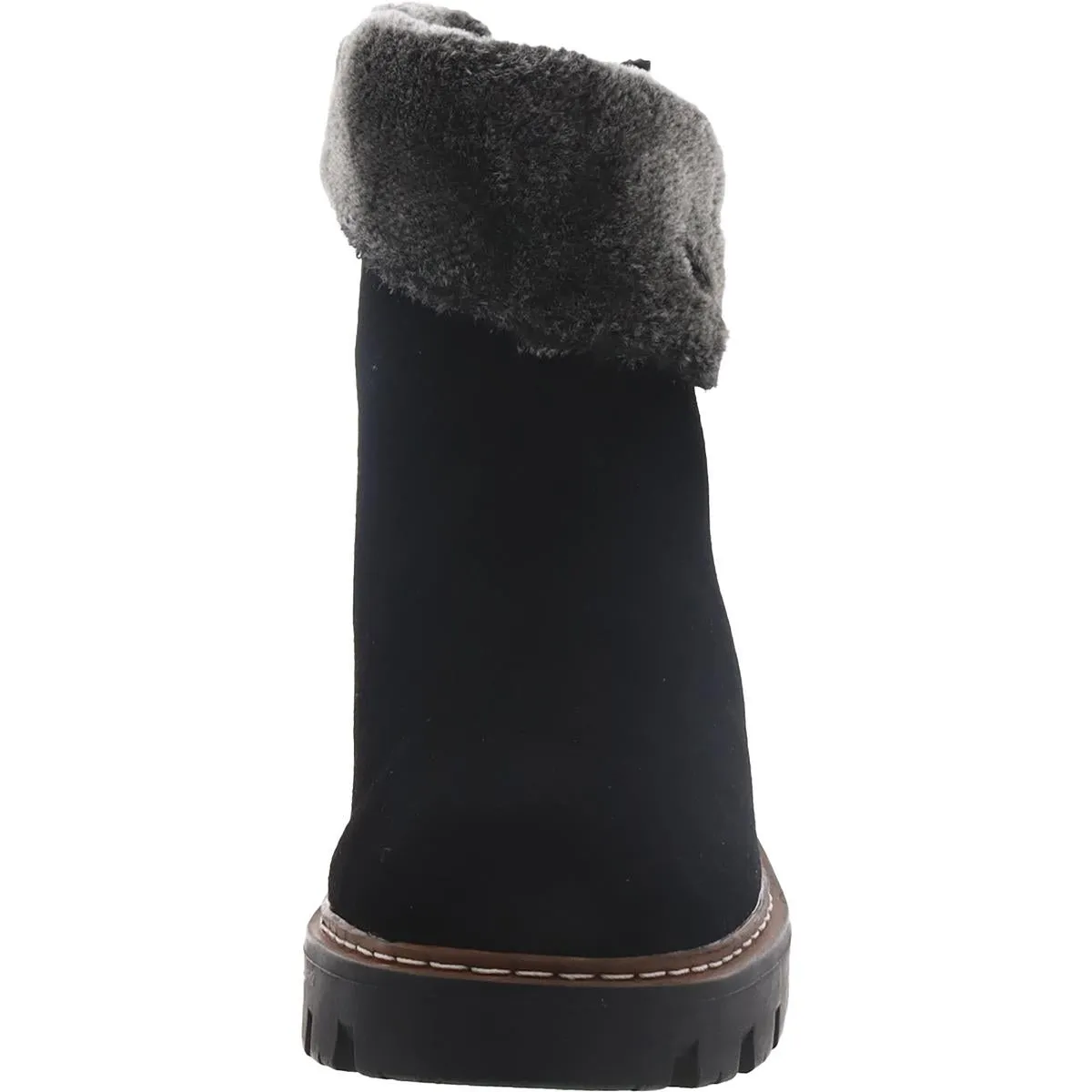 Womens Man Made Block Heel Mid-Calf Boots