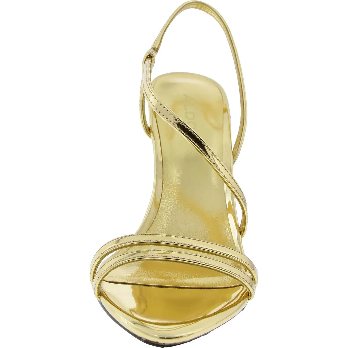 Womens Metallic Faux Leather Slingback Sandals