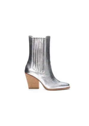 Women's Metallic Western Casual Boot In Silver