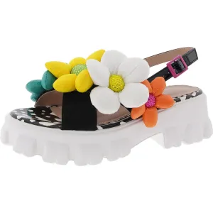 Womens Mixed Media Slingback Sandals