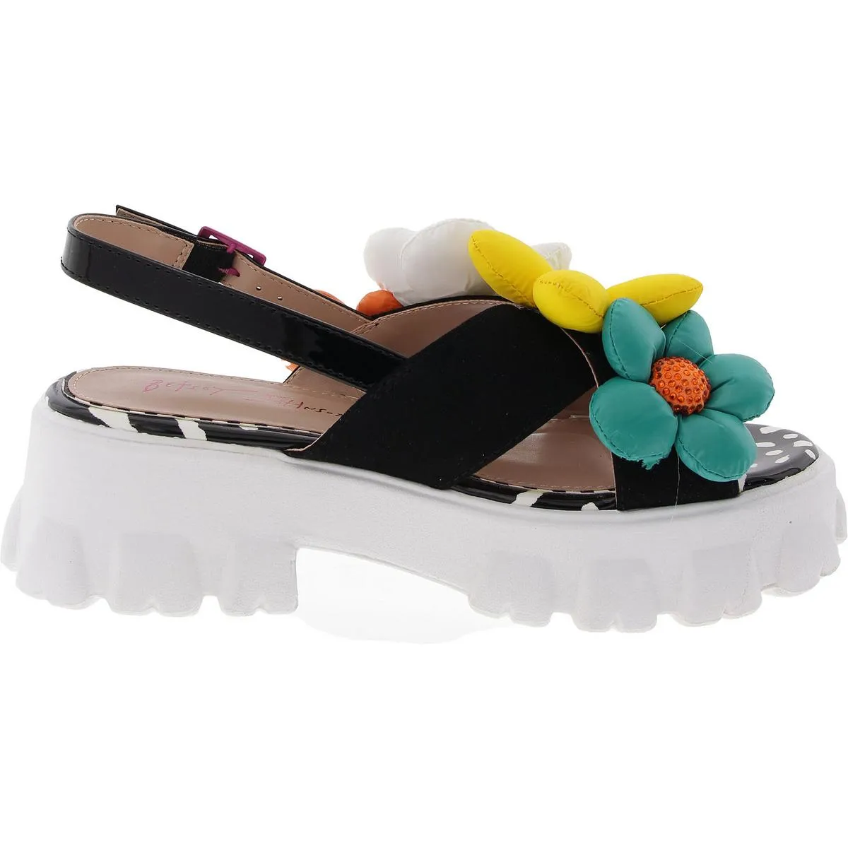 Womens Mixed Media Slingback Sandals