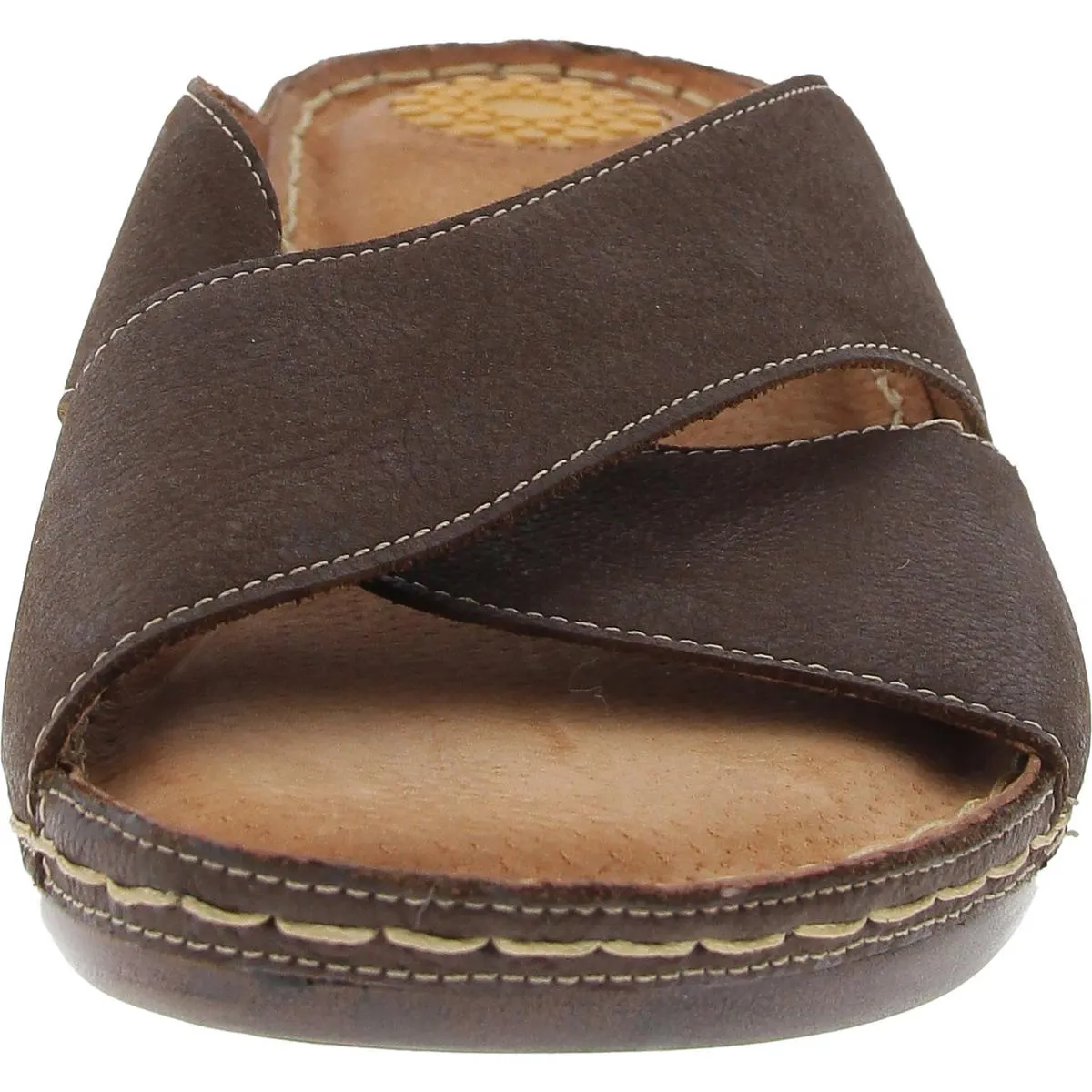 Womens Open Stitch Manmade Slide Sandals