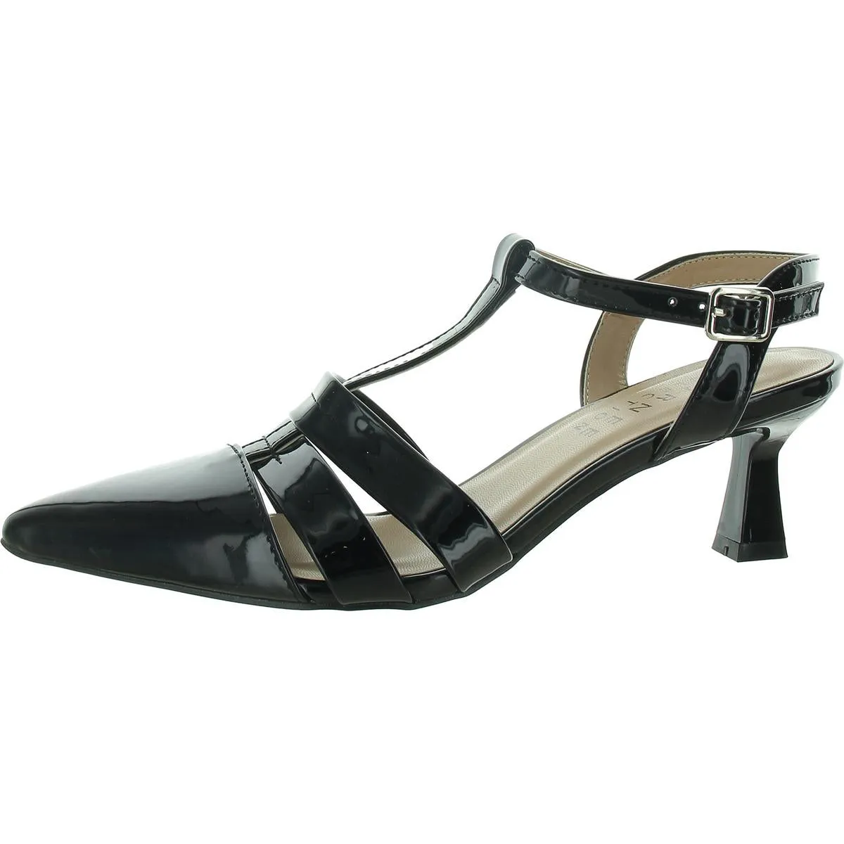 Womens Padded Insole Patent Ankle Strap