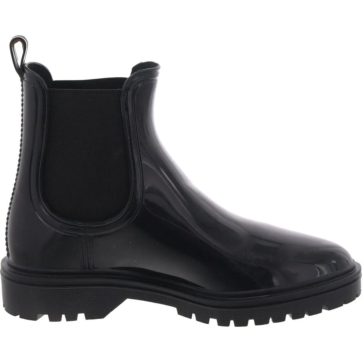 Womens Patent Block Heel Booties