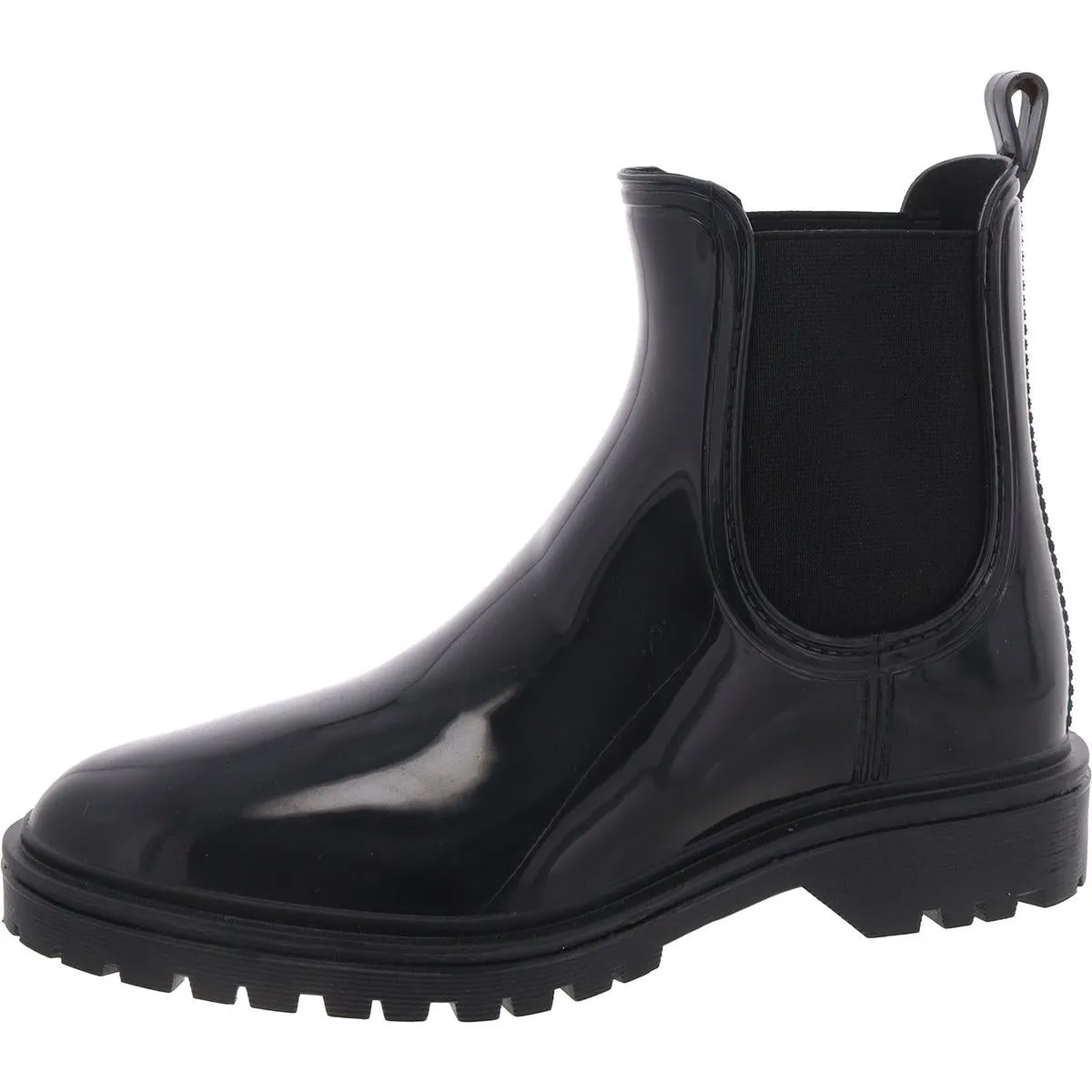 Womens Patent Block Heel Booties