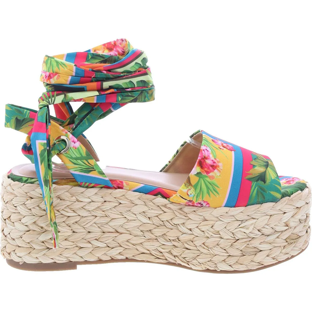 Womens Peep Toe Padded Insole Wedge Sandals