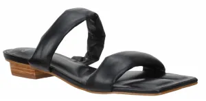 Women's Phoebe Leather Slide Sandal In Black
