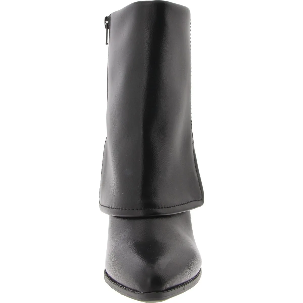 Womens Pointed Toe Faux Leather Mid-Calf Boots