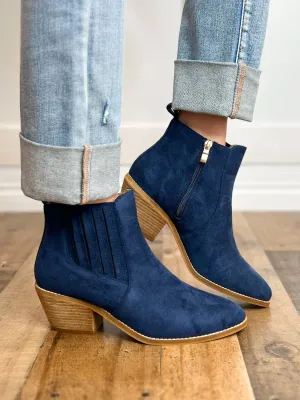 Women's Potion Boots In Navy Suede