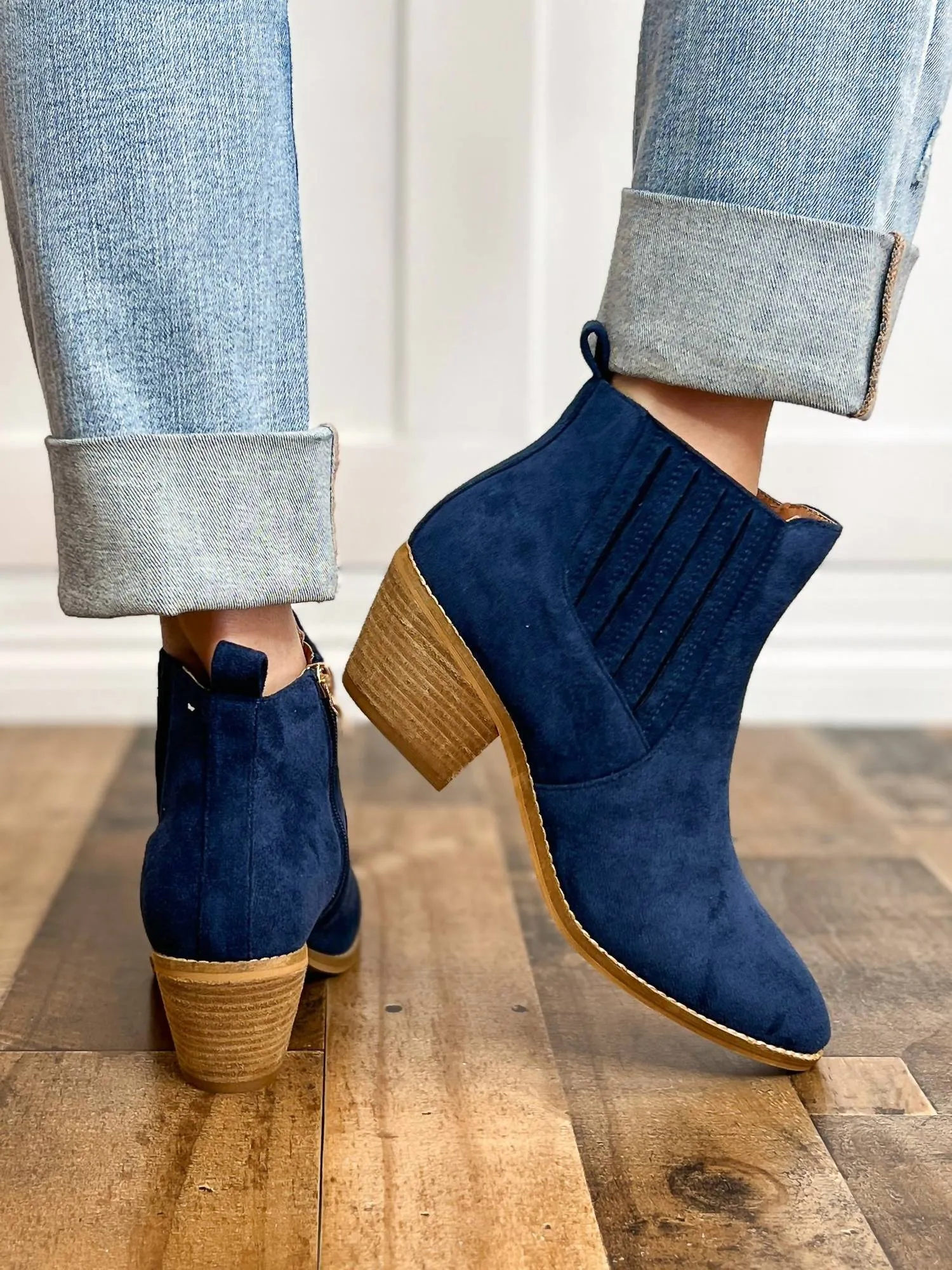 Women's Potion Boots In Navy Suede