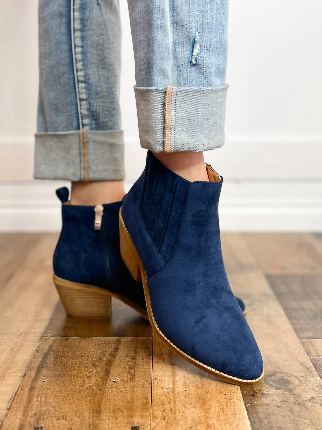 Women's Potion Boots In Navy Suede