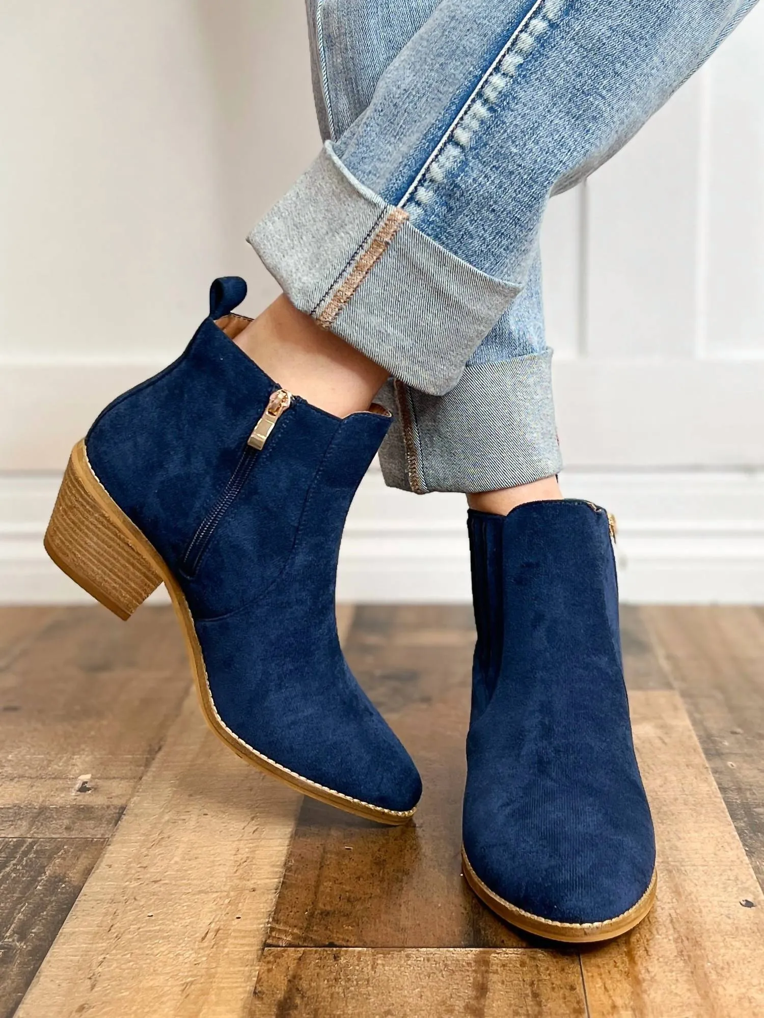 Women's Potion Boots In Navy Suede
