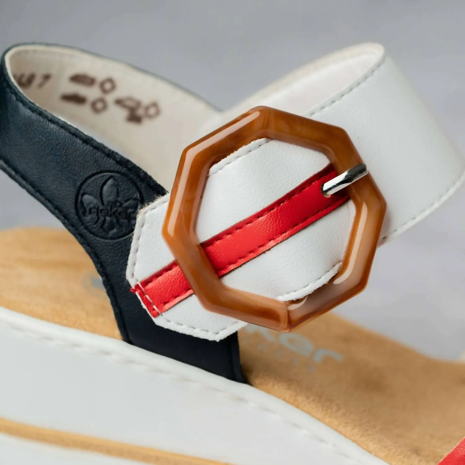 Women's Remonte Sandals In Red/white/blue