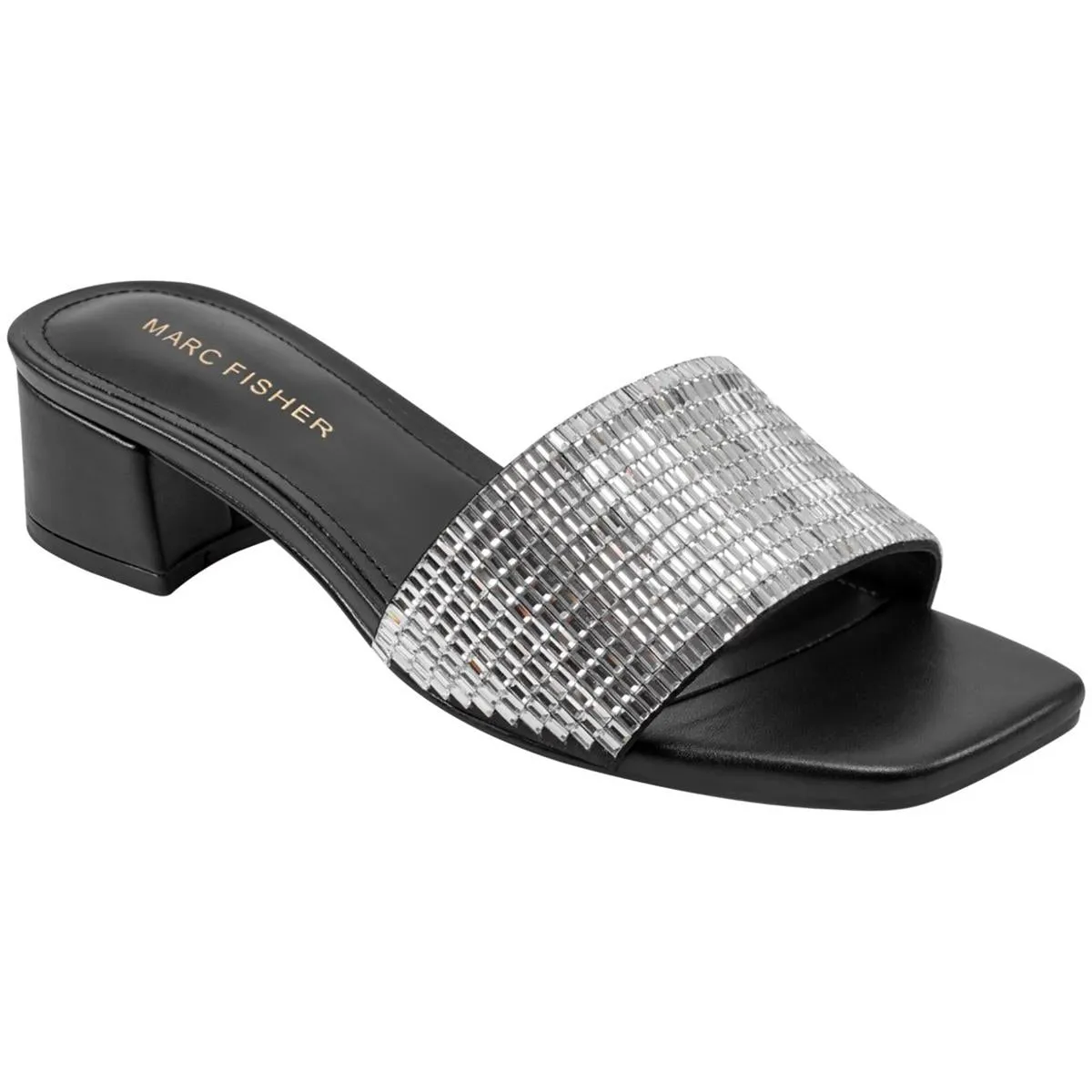 Womens Rhinestone Man Made Slide Sandals