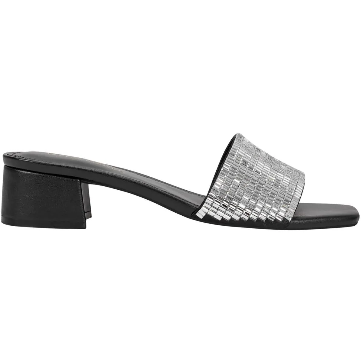 Womens Rhinestone Man Made Slide Sandals