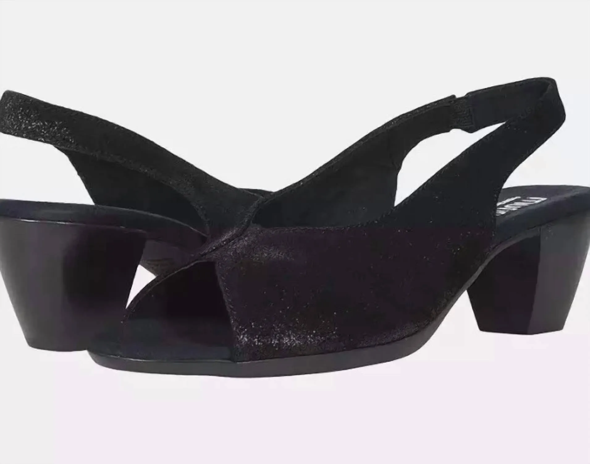 Women's Rochelle Slingback Sandal In Black Metallic Leather
