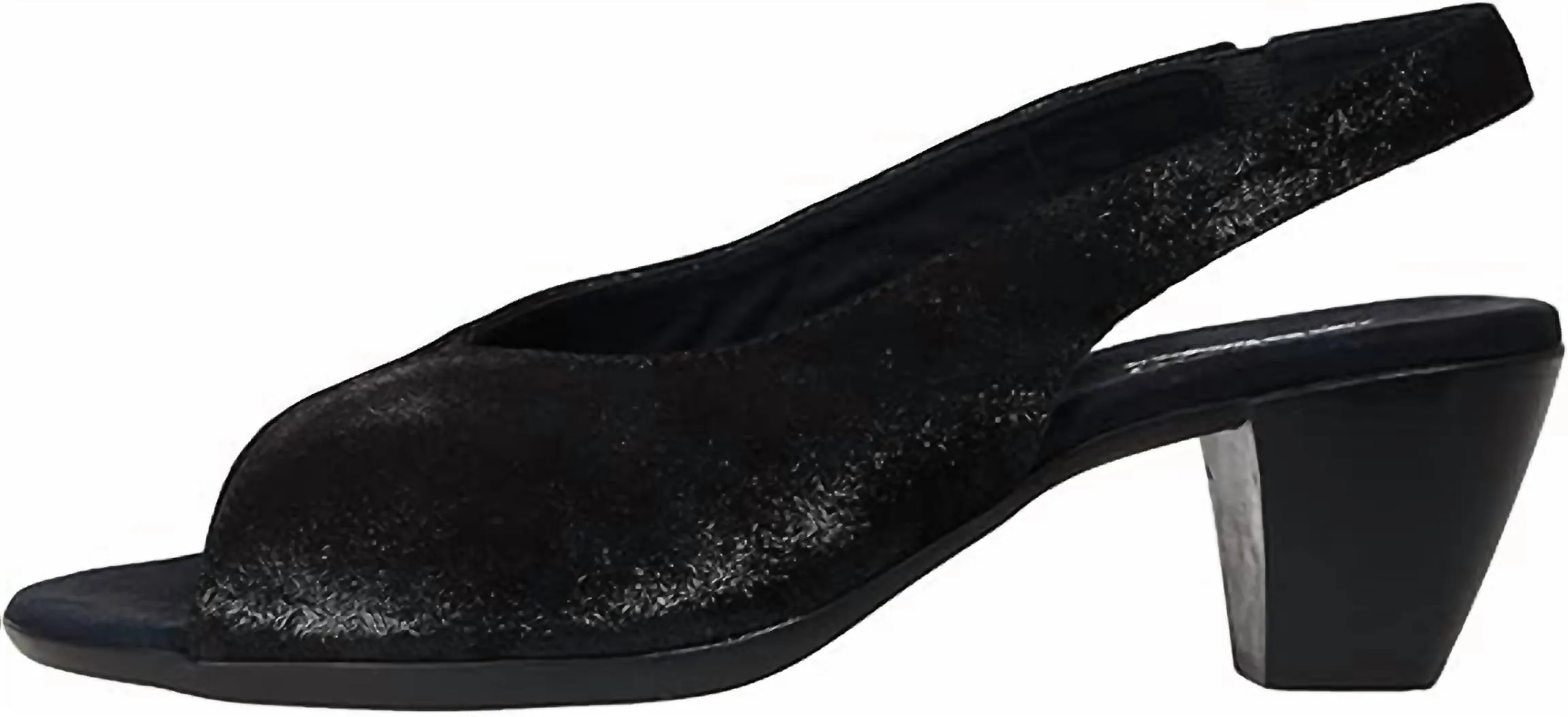 Women's Rochelle Slingback Sandal In Black Metallic Leather