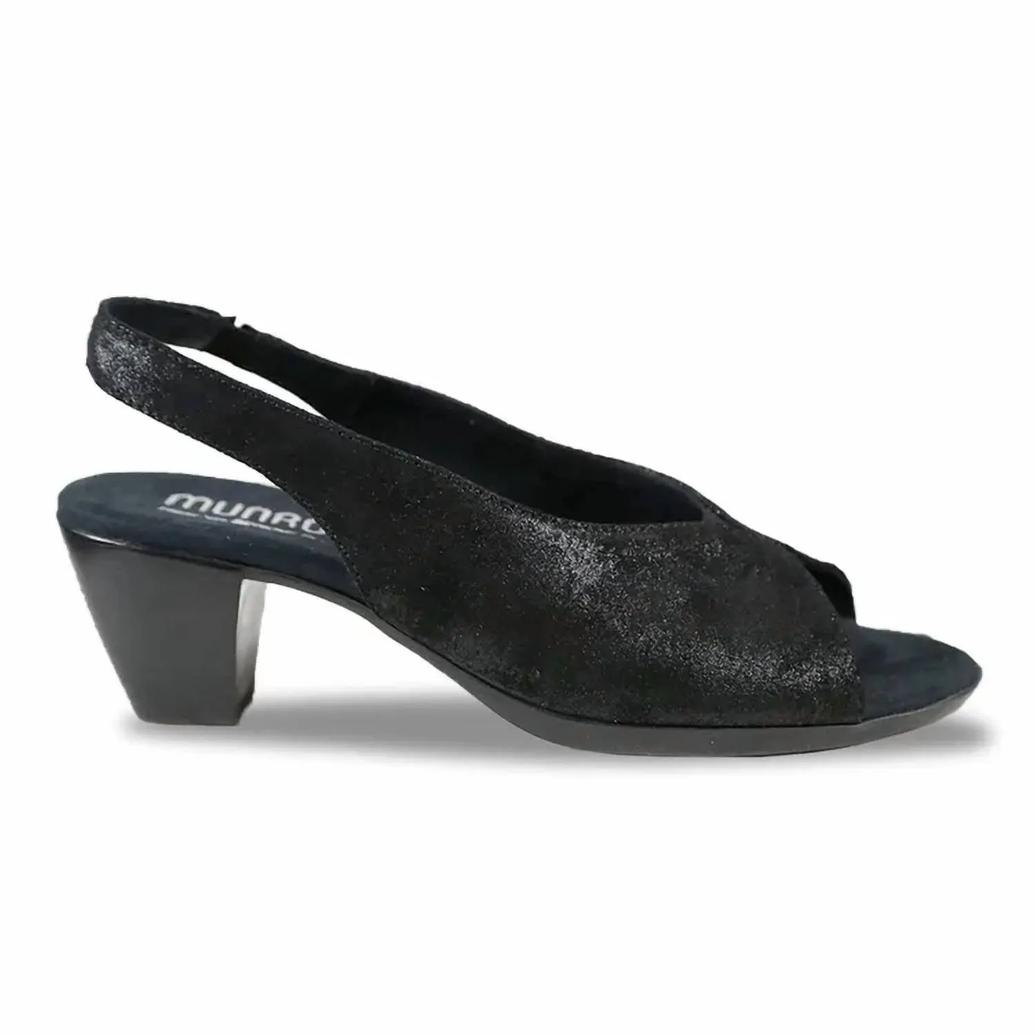 Women's Rochelle Slingback Sandal In Black Metallic Leather