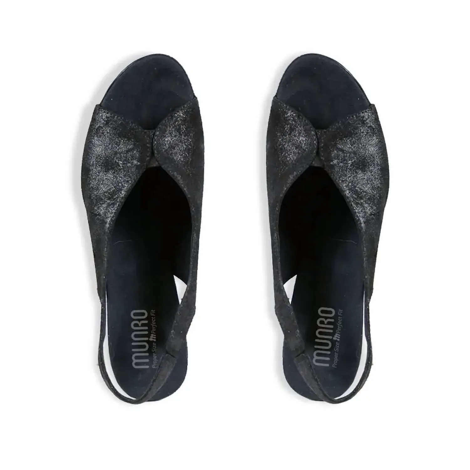 Women's Rochelle Slingback Sandal In Black Metallic Leather