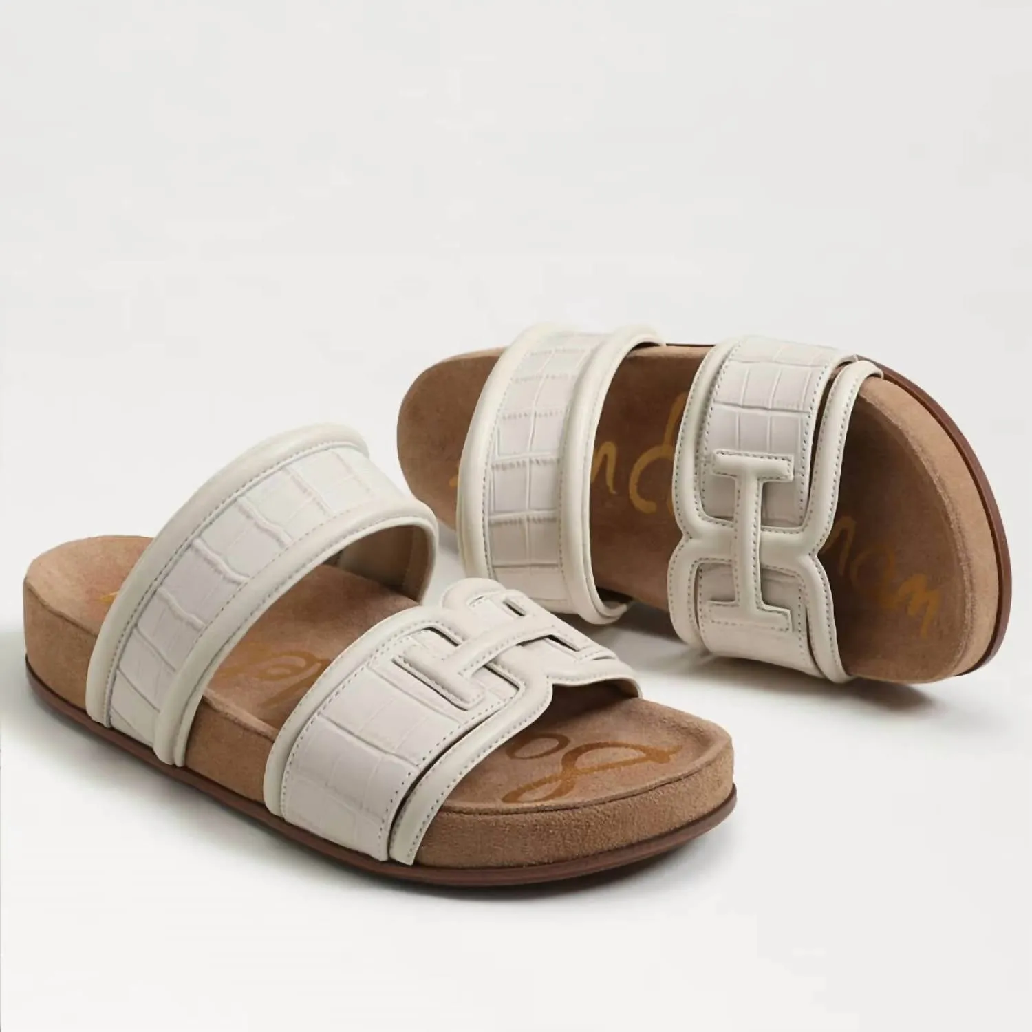 Women's Rowan Slide Footbed Sandal In Modern Ivory Leather