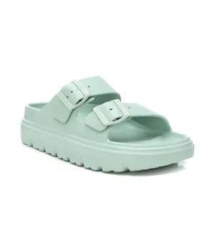 Women's Rubber Flat Sandals In Aqua