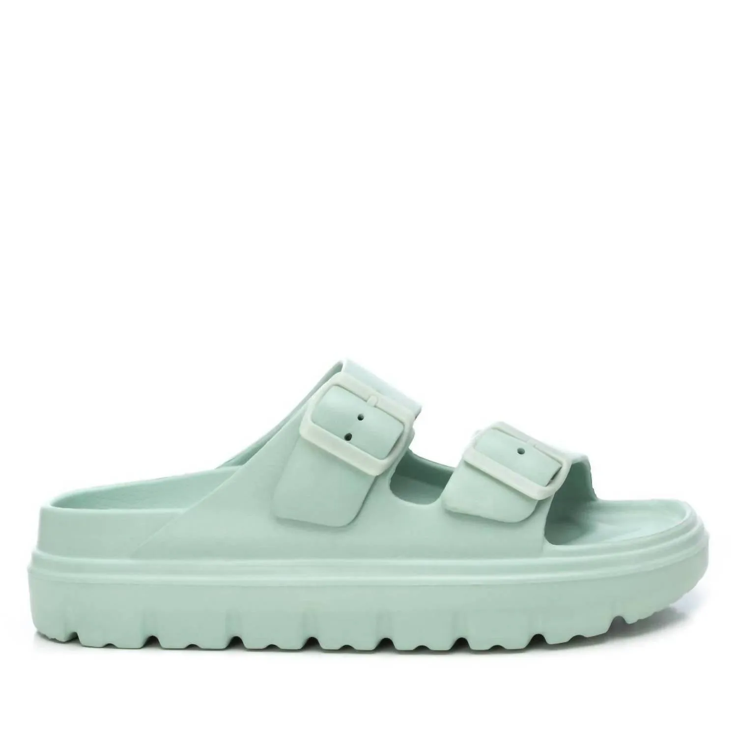 Women's Rubber Flat Sandals In Aqua