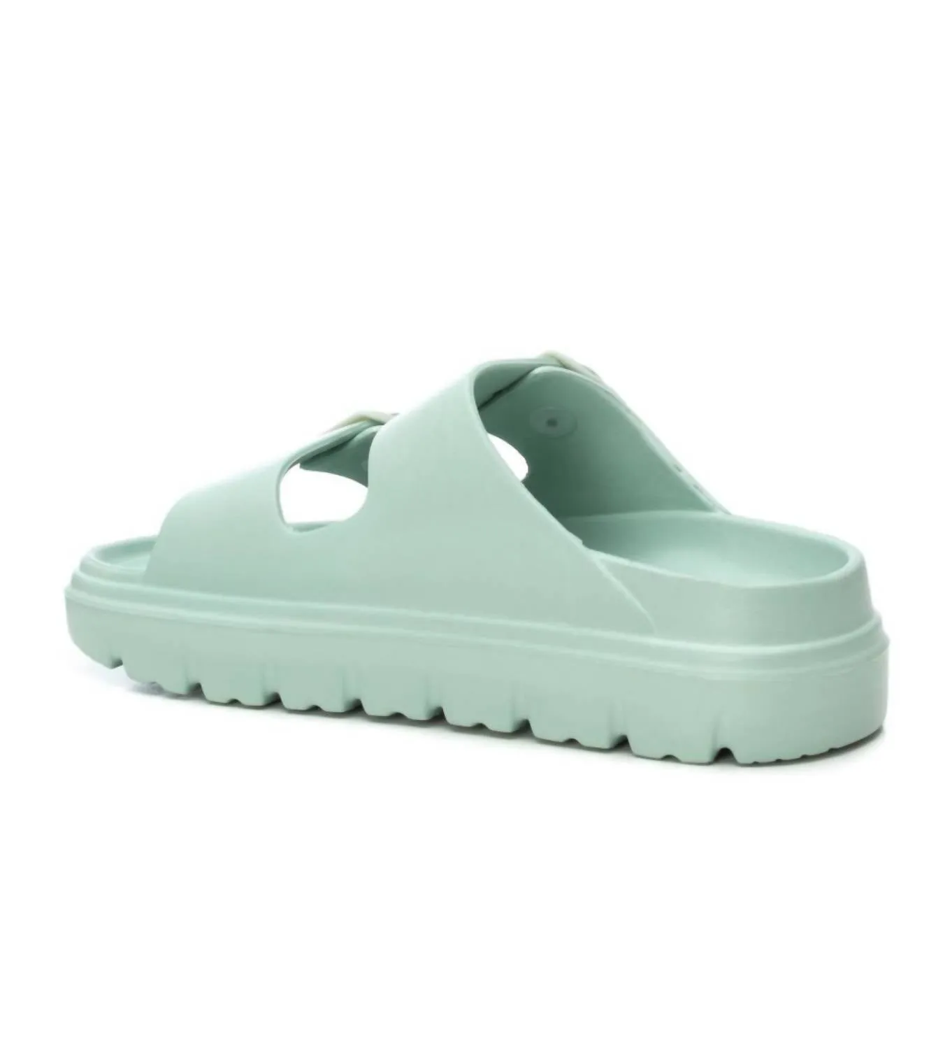 Women's Rubber Flat Sandals In Aqua