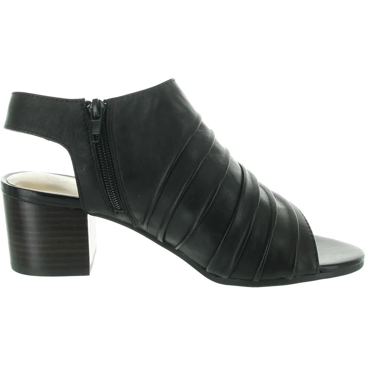 Womens Ruched Leather Ankle Strap