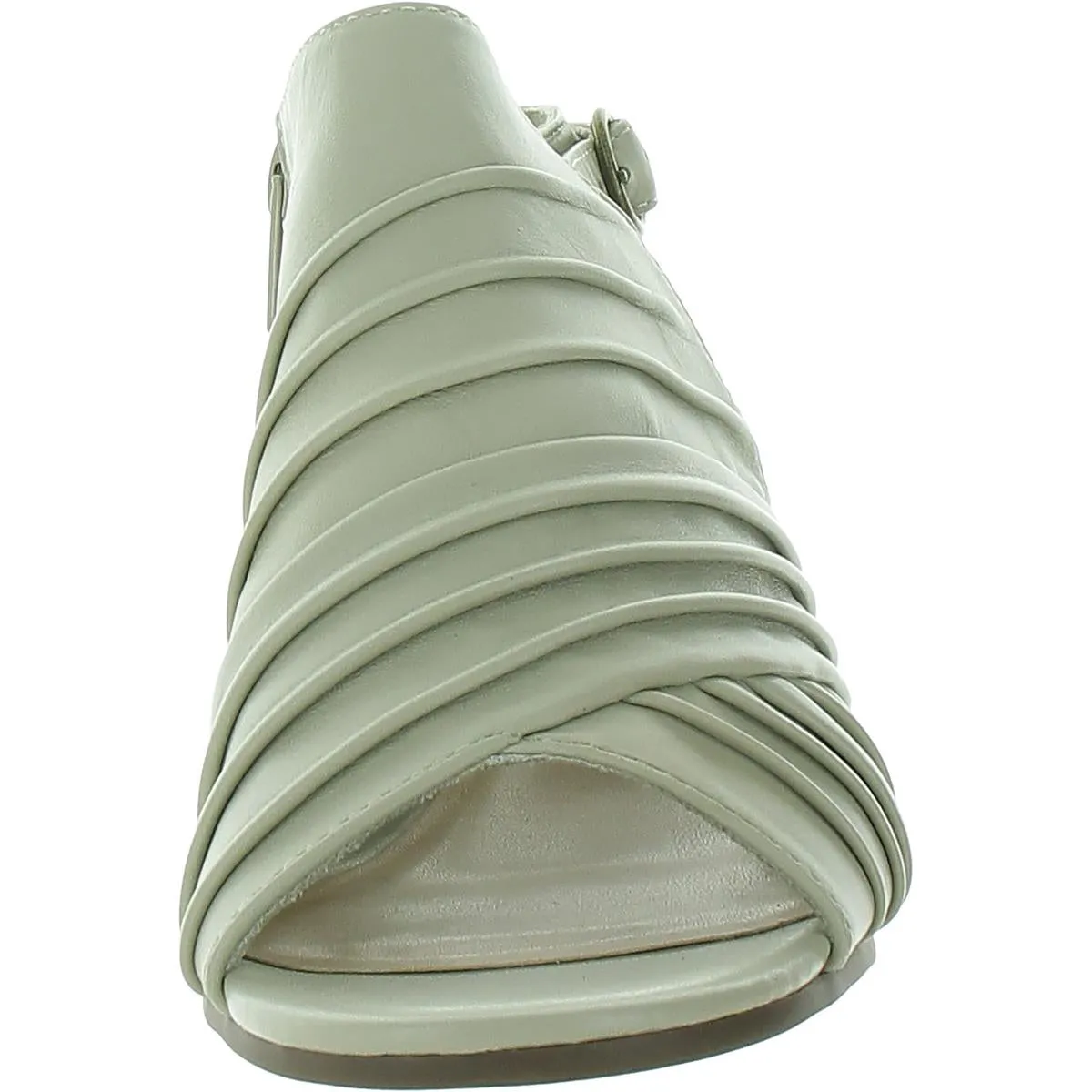 Womens Ruched Leather Ankle Strap