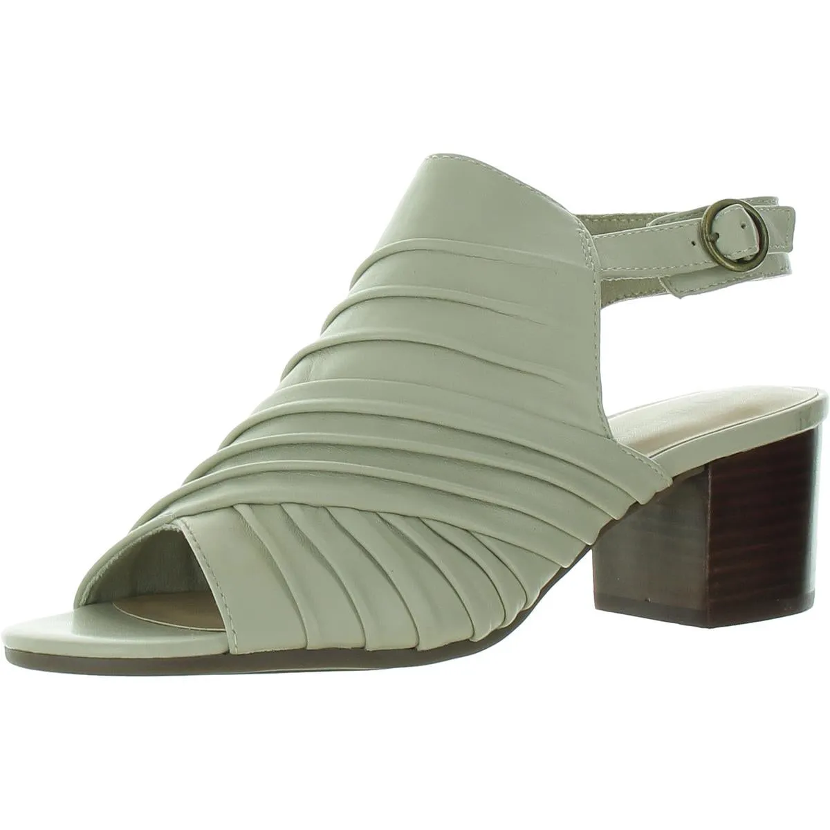 Womens Ruched Leather Ankle Strap