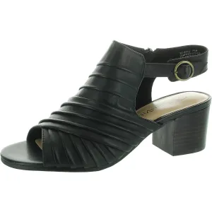 Womens Ruched Leather Ankle Strap