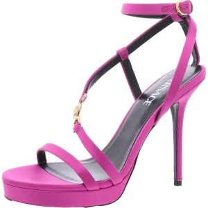 Womens Satin Logo Heels
