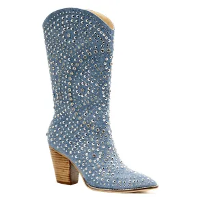 Women's Scootin Boots In Blue Denim