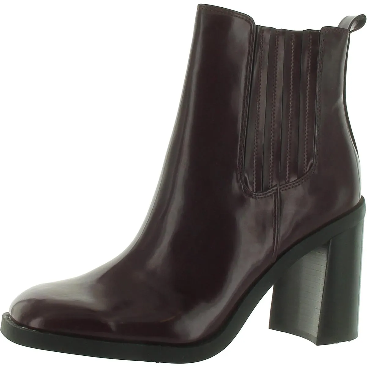 Womens Slip On Square Toe Chelsea Boots