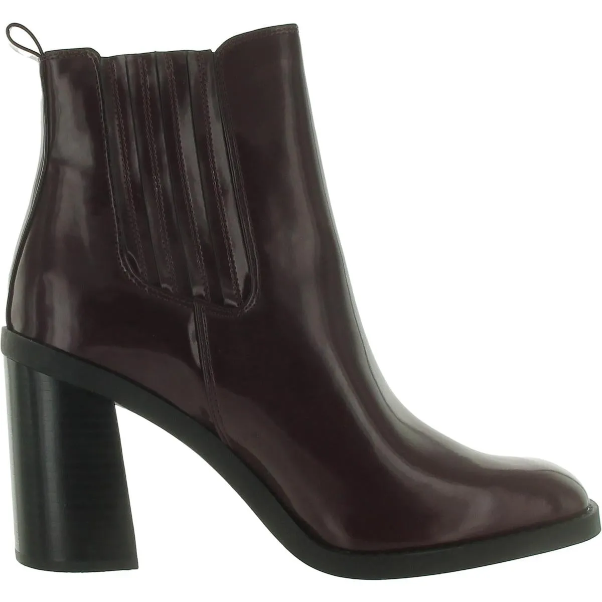 Womens Slip On Square Toe Chelsea Boots