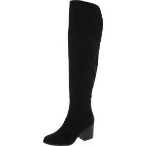 Womens Slit Faux Suede Over-The-Knee Boots