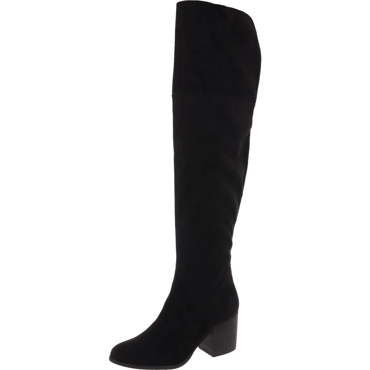 Womens Slit Faux Suede Over-The-Knee Boots