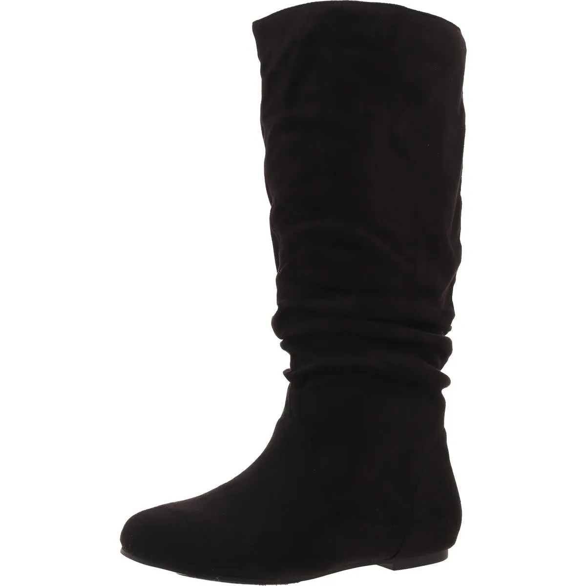 Womens Slouchy Faux Suede Mid-Calf Boots