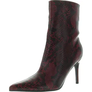Womens Snake Print Man Made Mid-Calf Boots