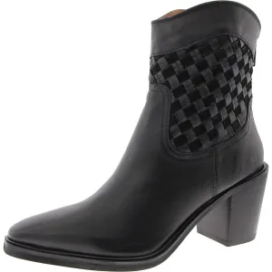 Womens Solid Leather Booties