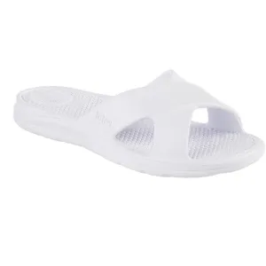 Womens Solid Man Made Slide Sandals