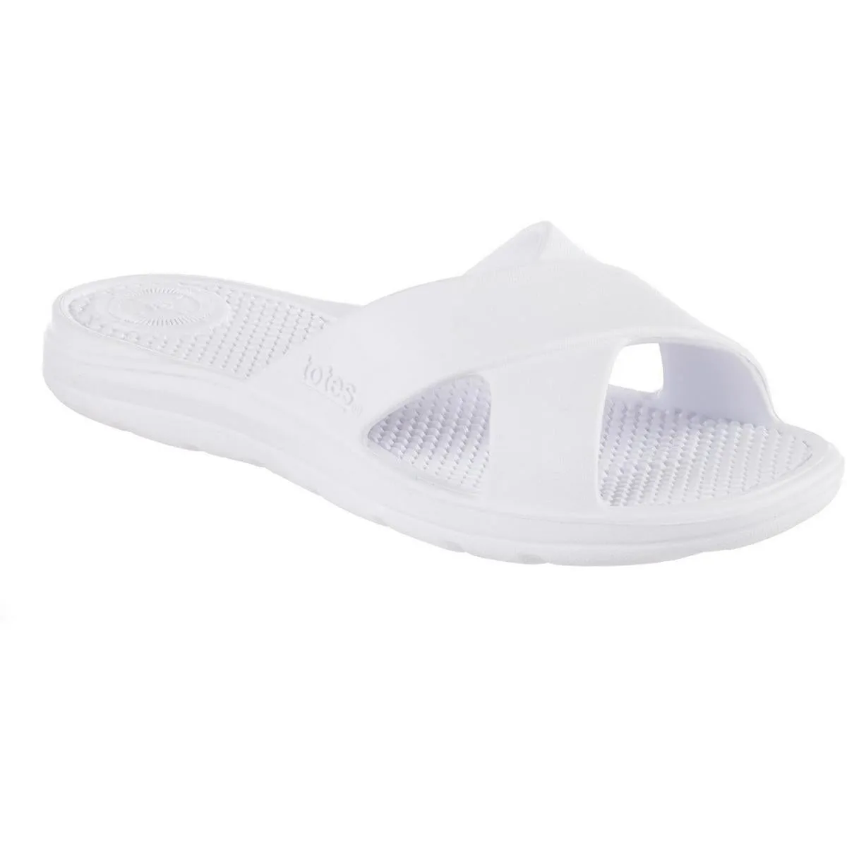 Womens Solid Man Made Slide Sandals